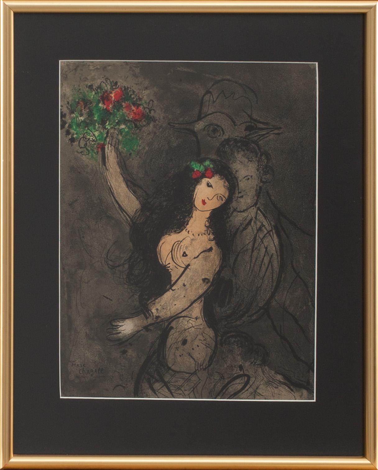 MARC CHAGALL, färglitografi.