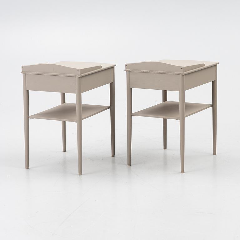 Sängbord ett par, Erik Andersson snickerifabrik, Rottne. 1900-talets slut,