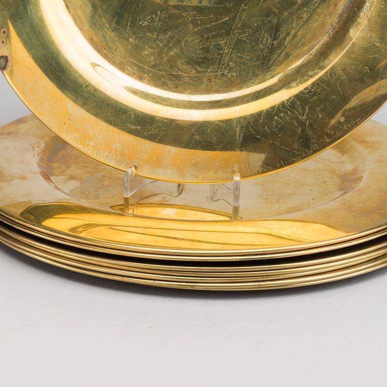 8 brass dishes.