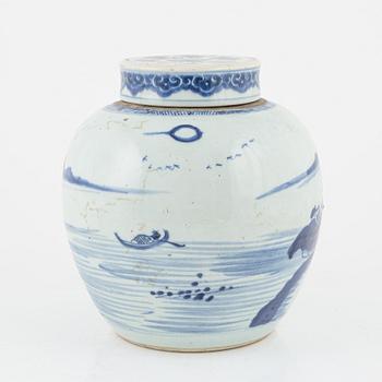 A blue and white jar, Qing dynasty, Qianlong (1736-95).