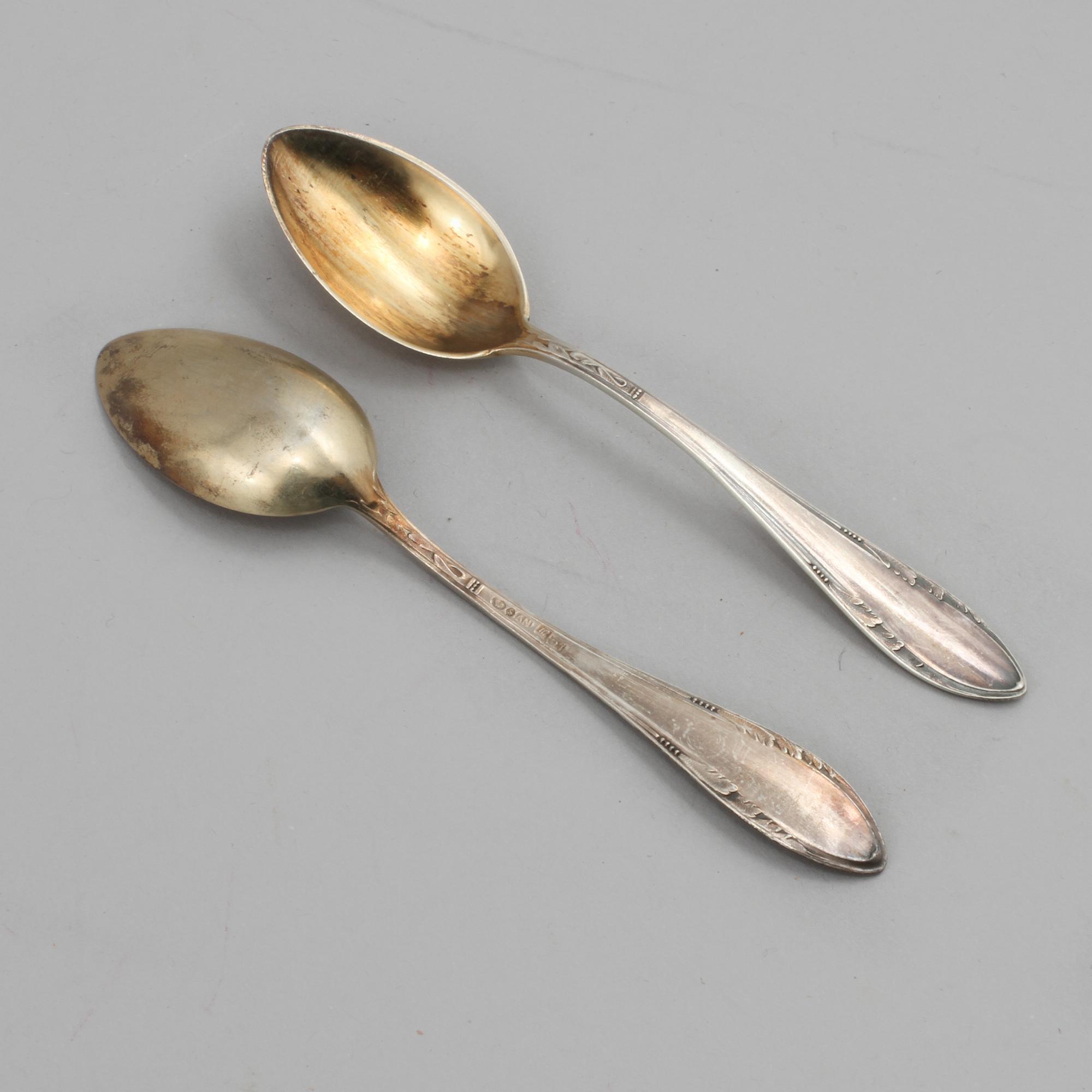 KAFFESKEDAR, 24 st, silver, Sverige, Ryssland och importstämplat, 1800- och 1900-tal, vikt 287 g.