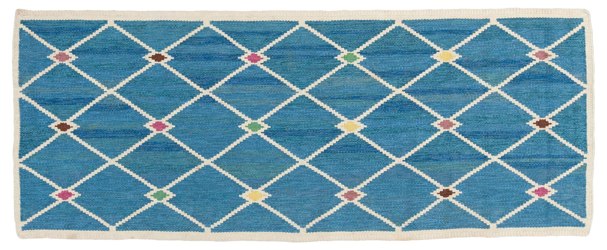 CARPET. Flat weave. 97 x 246,5 cm. Sweden around 1960.