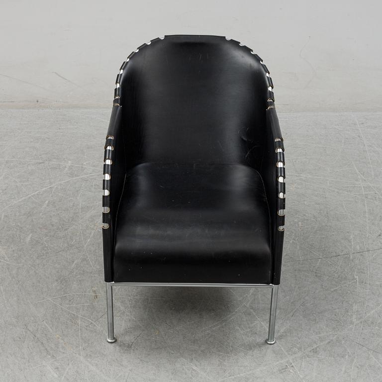 Mats Theselius, a 'Bruno' tubular steel and leather lounge chair, Källemo AB, designed in 1997.