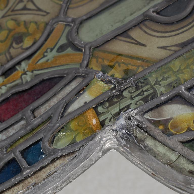 A pair of lead glass windows, made around year 1900.