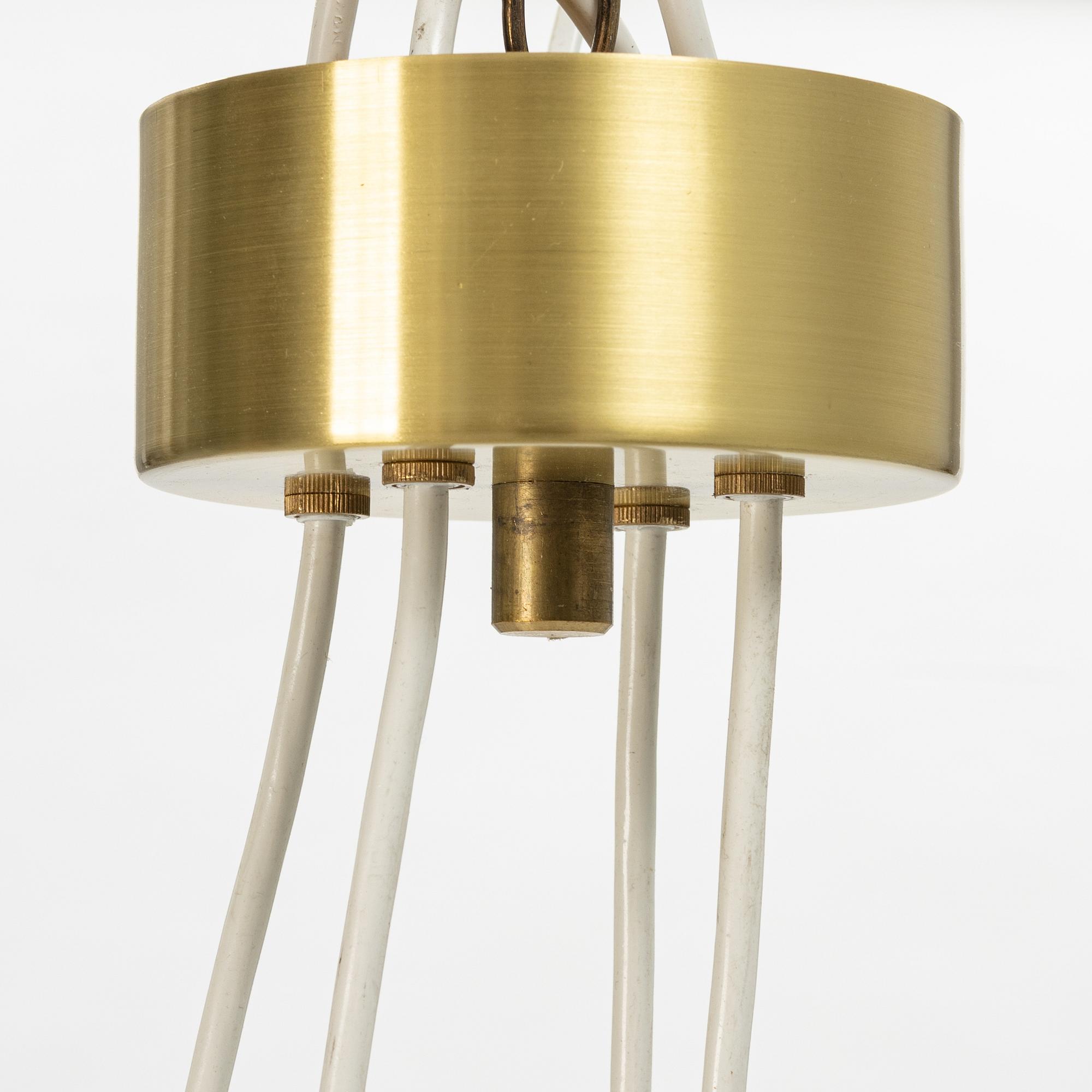 Uno & Östen Kristiansson, a pine wood ceiling lamp, Luxus, Vittsjö, Sweden.