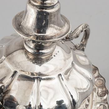 A Swedish silver sugarbowl with cover, marks of Carl Nyström, Stockholm 1845.