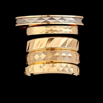 RINGAR, 5 st, 18 k guld, 1900-talets andra hälft. Vikt ca 20 gram.