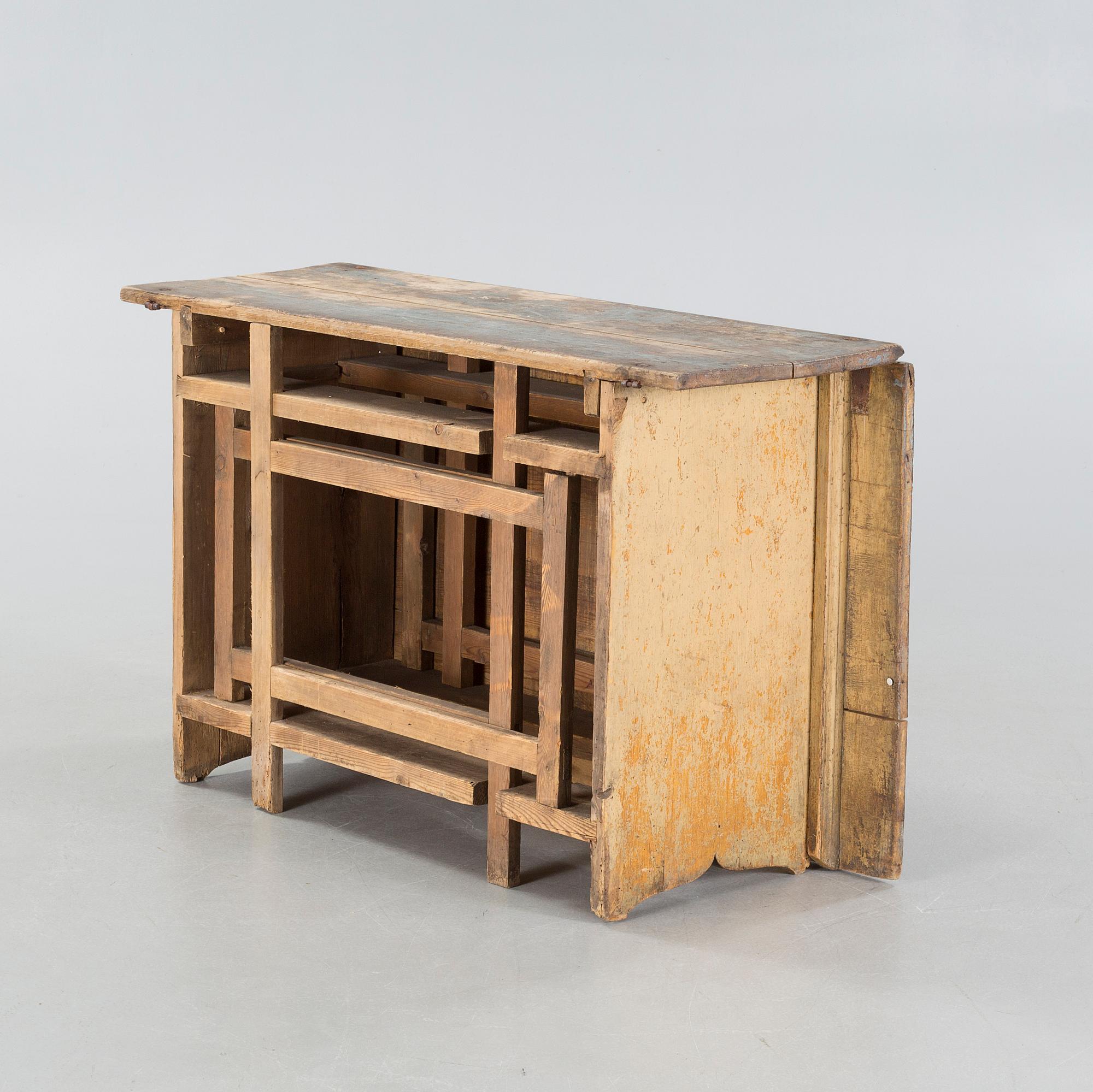 A Swedish handcrafted table, 19th century.