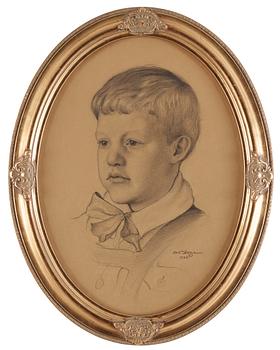 Owe Zerge, Porträtt föreställande Åke Carlsten, sju år.