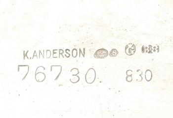 KAFFESERVIS, 3 delar, silver, K Andersson, 1928, svenska importstämplar. Vikt ca 1094 g.