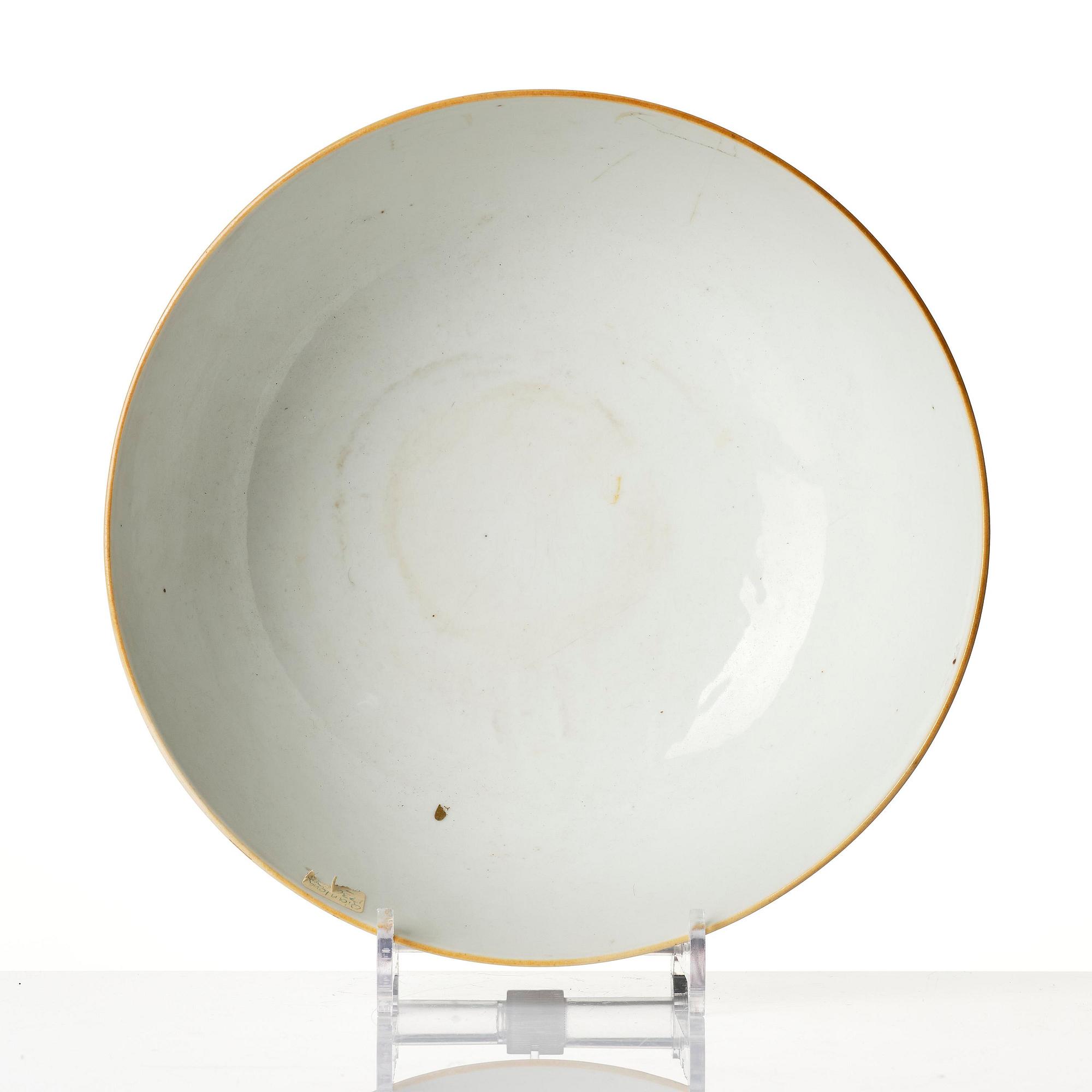 A grisaille decorated punch bowl, Qing dynasty, 18th century.