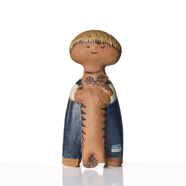 Lisa Larson, figurines 2 pcs, stoneware, polar bear from the Skansen series, and Pelle from Larson's children.