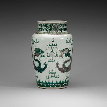 369. A dragon vase, late Qing dynasty, 19th Century.