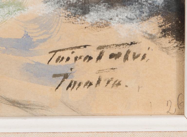 Toivo Talvi, sekatekniikka paperille, signeerattu.