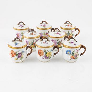 A group of eight porcelain custard cups, Royal Copenhagen, Denmark, 1894-1922.