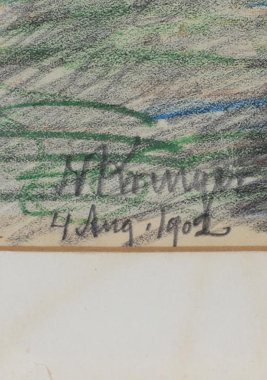 NILS KREUGER, krita på papper, sign och dat 1902.