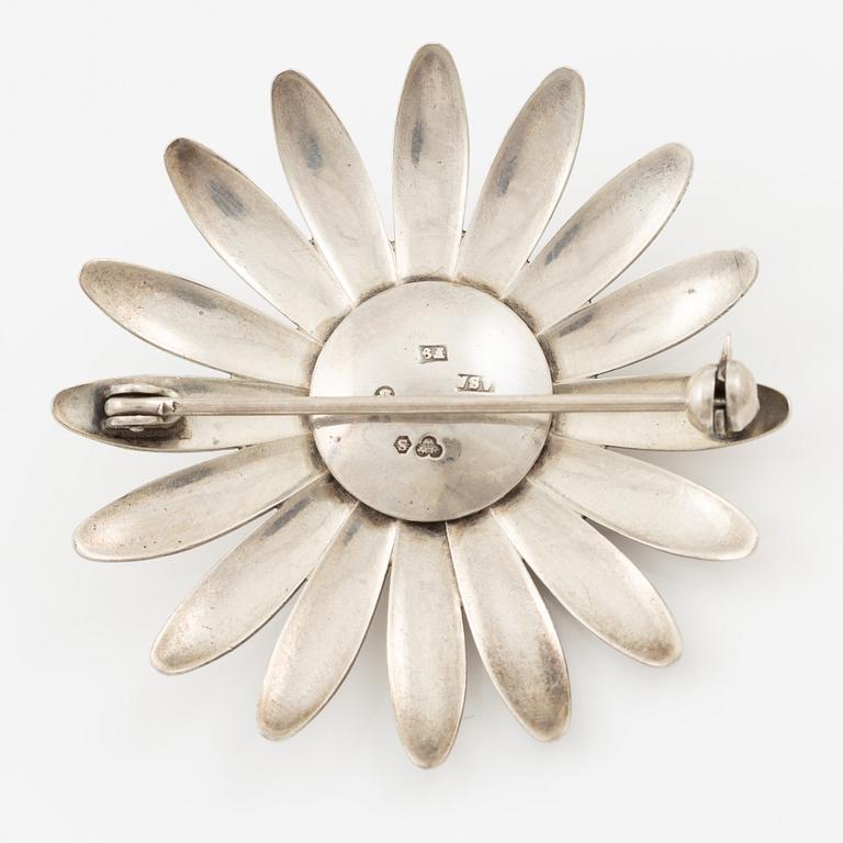 Henning Koppel, pendant 'Amoeba' silver for Georg Jensen, and brooch, silver ASA, Asa-Silver Tage Linde, Falkenberg 1956.