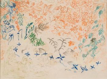 CARL FREDRIK HILL, crayon on paper.