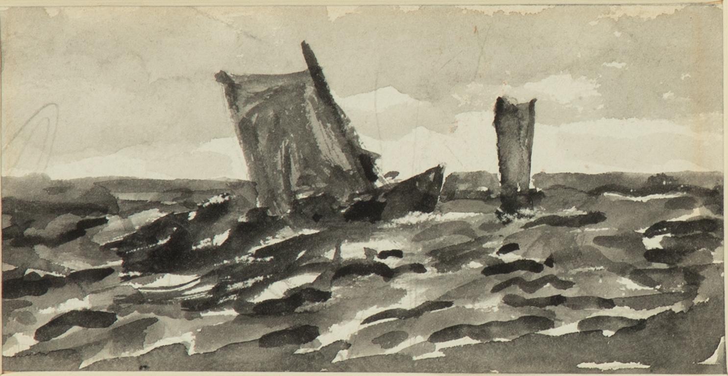 Bruno Liljefors, Fishing Boats in Rough Sea.