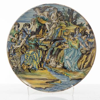 A faience charger, probably Urbino, Italy, 19th Century.