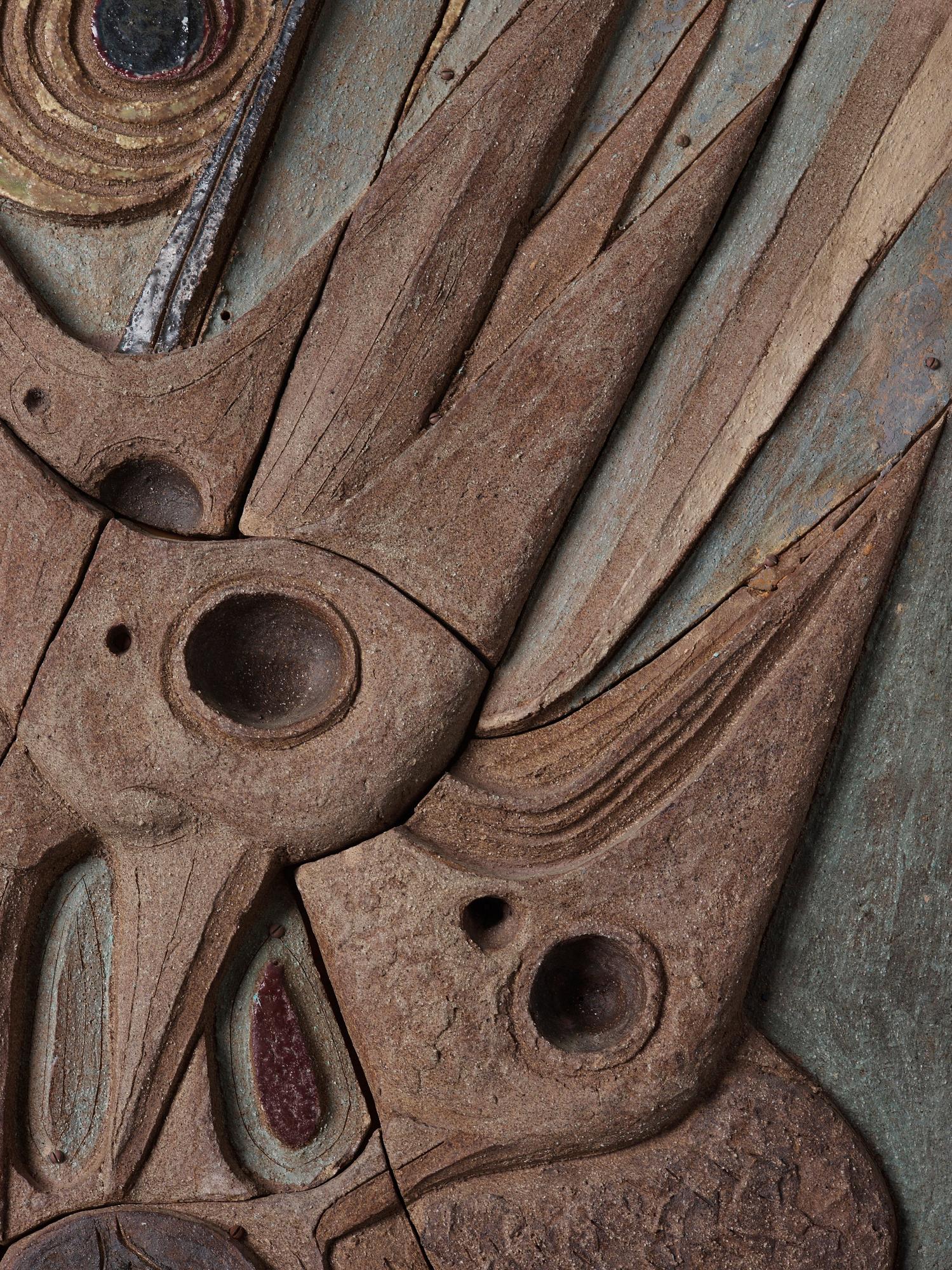Tyra Lundgren, relief "De hungriga", egen ateljé 1950-tal.