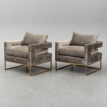 A pair of One Kings Lane arm chairs, 21st Century.