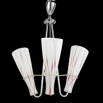 TAKLAMPA, metall, 1950-tal.