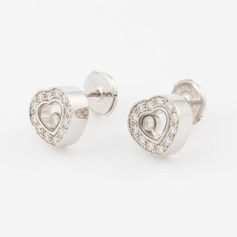 Chopard, earrings, "Happy diamonds", 18K white gold with brilliant-cut diamonds.
