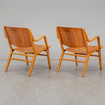 A pair of "Ax-chairs" by PETER HVIDT & ORLA MØLGAARD NIELSEN, Fritz Hansen, Denmark, 1950-60s.