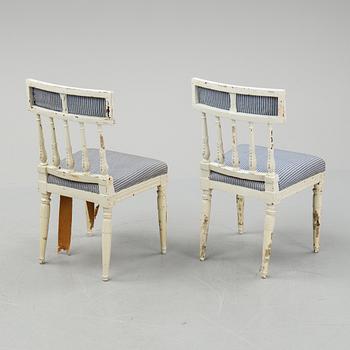 Stolar, 4 stycken (2+2), sengustavianska, tidigt 1800-tal.