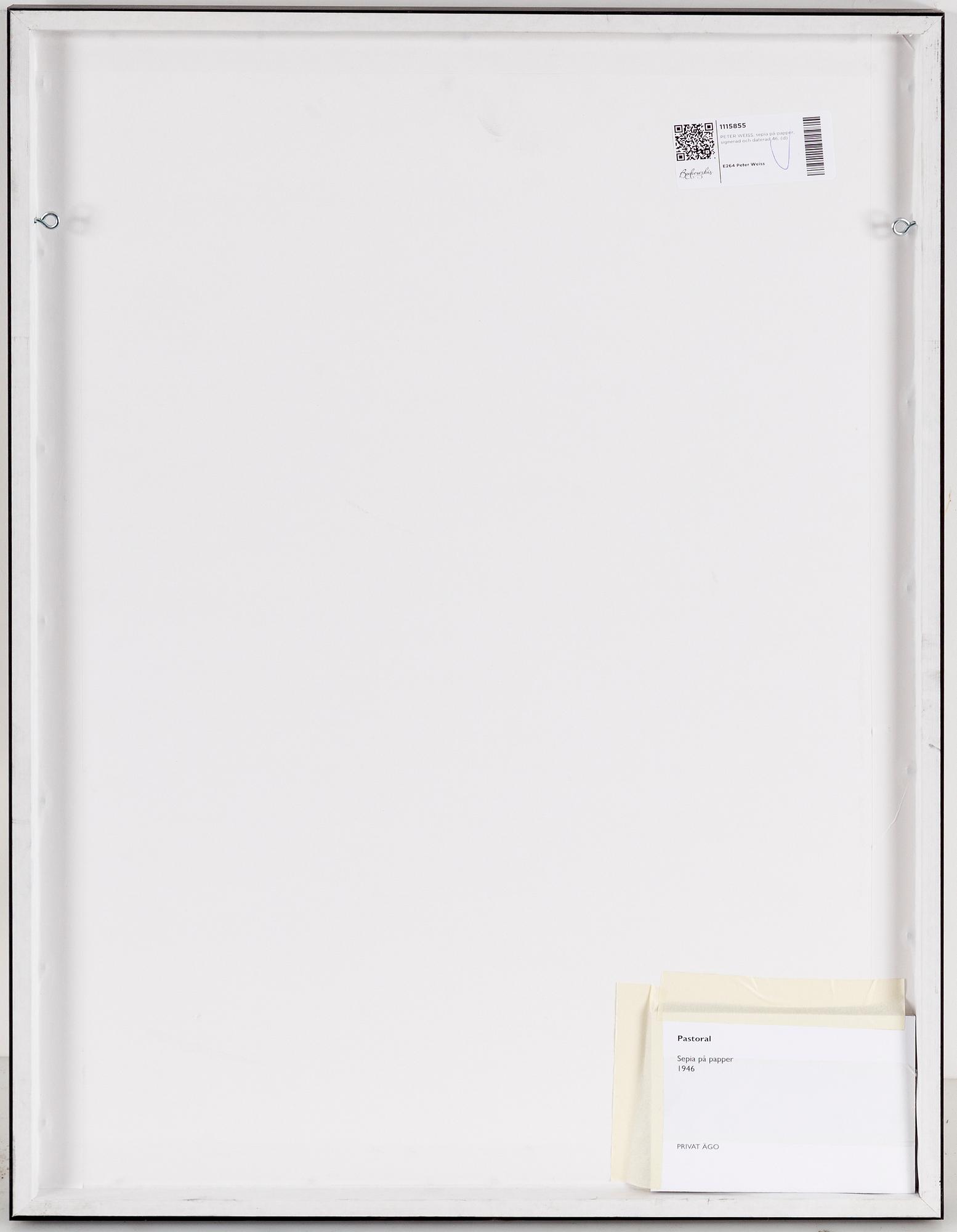 PETER WEISS, sepia on paper, signed and dated 46.