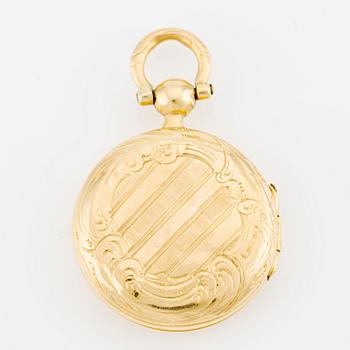 Medaljong, 18K guld, troligen CT, Carl Tellander, Karlstad 1853.