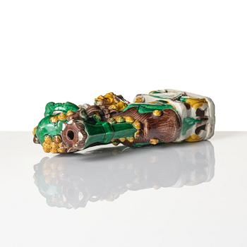 A group of sancai-glazed scholar's objects, Qing dynasty, Kangxi (1662-1722).