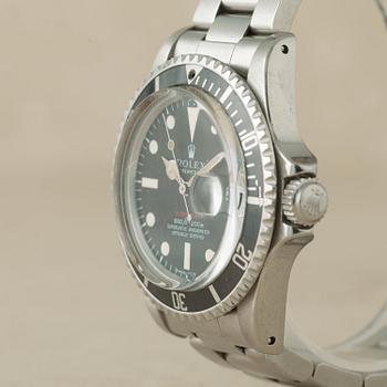 ROLEX, Oyster Perpetual Date, Submariner (660ft=200m, SWISS-T< 25, Mark IV), Chronometer, "Röd text".