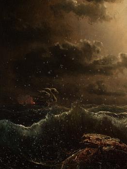 Marcus Larsson, Ship on stormy seas.