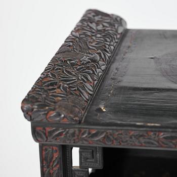 A lacquer display cabinet, late 19th century.