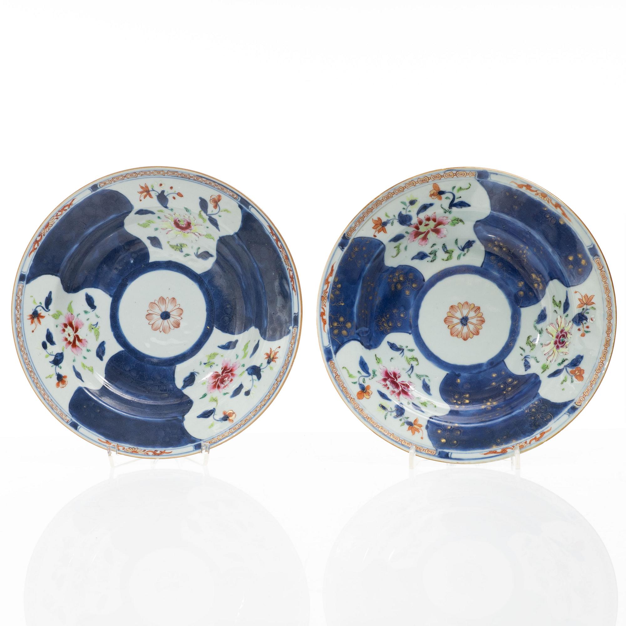 Seven plates, China, Qing Dynasty, Qianlong, 1736-95.