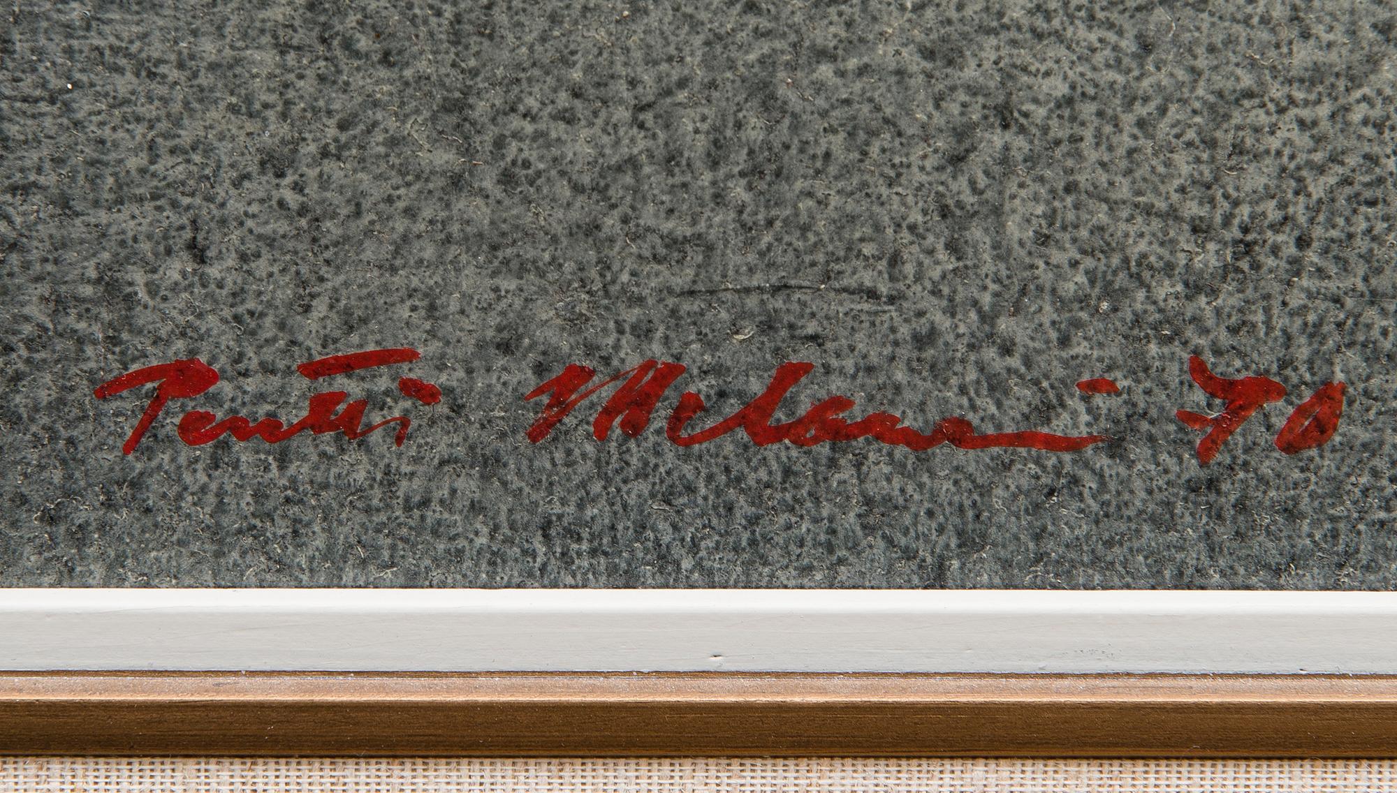 PENTTI MELANEN, öljy kovalevylle, signeerattu ja päivätty -70.