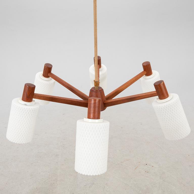 A 1950/60s teak ceiling pendant.
