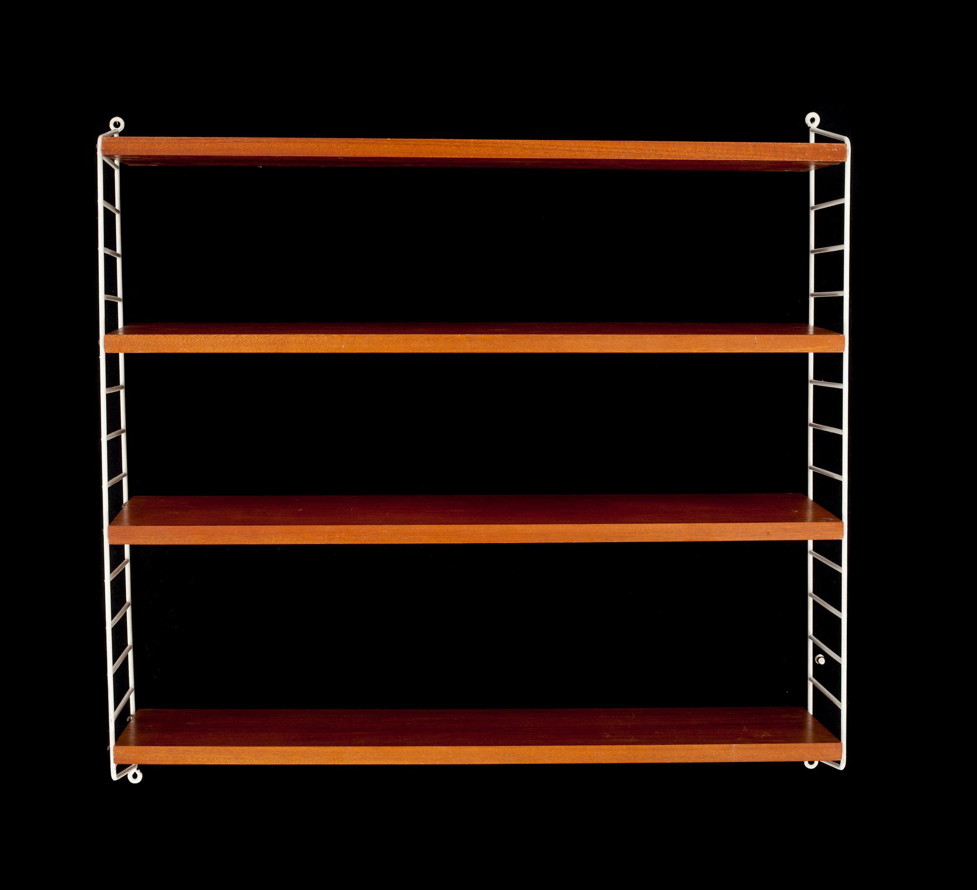 PARTI STRINGHYLLOR OCH GAVLAR, teak och mahogny, 13 delar, Nisse Strinning för String AB.