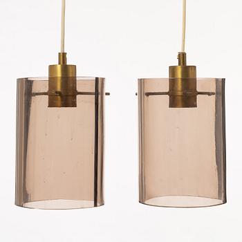 Hans Bergström, tillskriven. Taklampor, ett par, "Topas 12", Philips, 1960-tal.