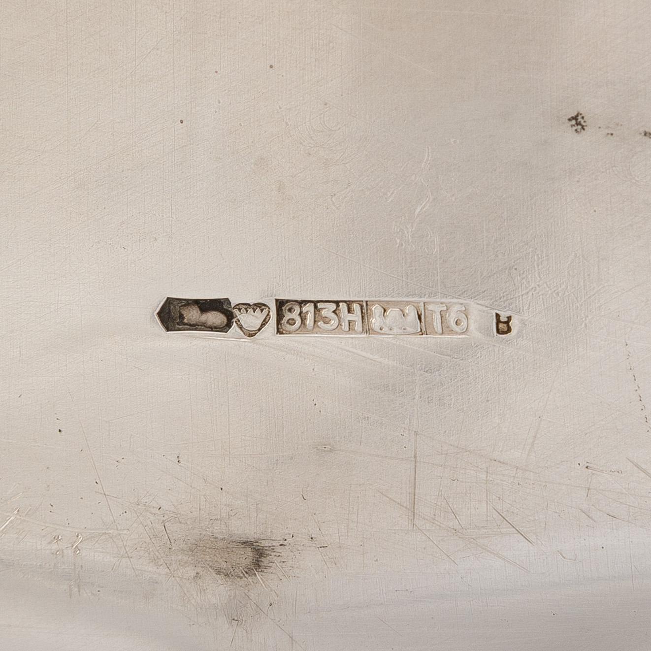 Tarjotin, hopea, Kultakeskus, Hämeenlinna 1948.