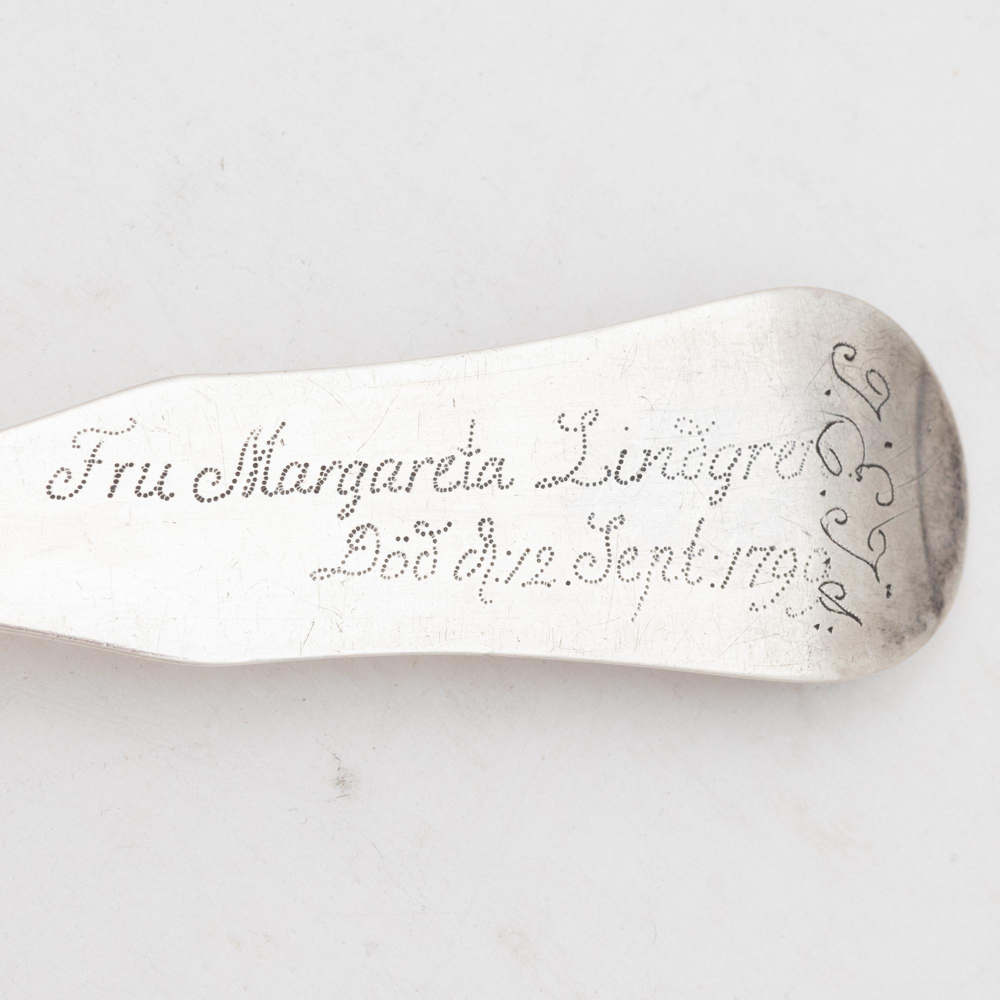 A Swedish silver spoon, mark of Simson Ryberg, Stockholm 1799.