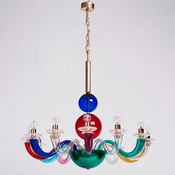 Gio Ponti, a 12 light chandelier, for Venini, Italy, 2014.