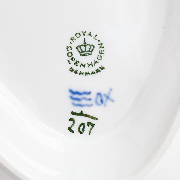 A 73-piece 'Blue Fluted Plain' porcelain tableware set, Copenhagen, Denmark, mostly 1940s-60s.