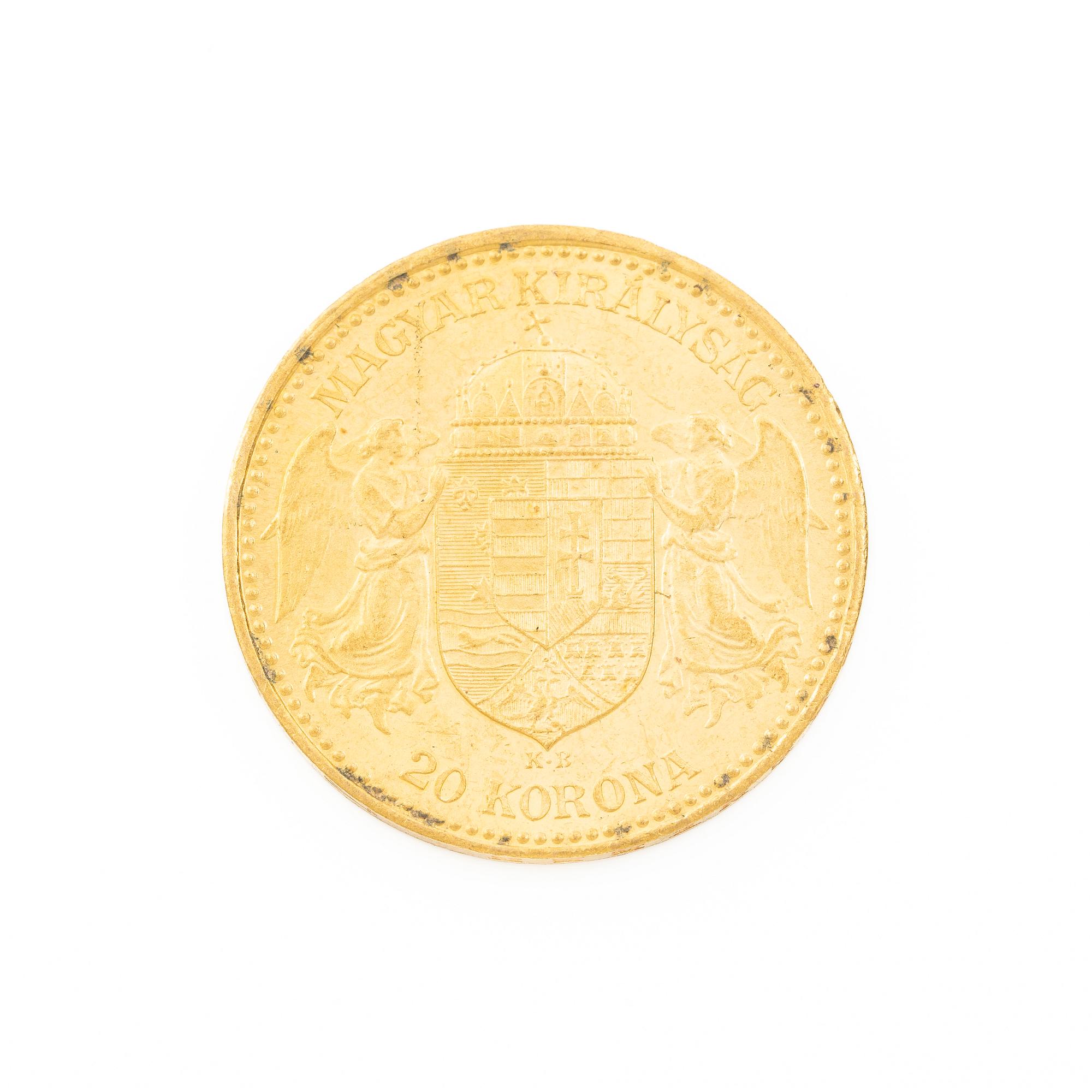 Gold coin, Hungary, 20 Korona, 1892.