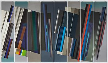 Peder Duke, Polyptyk, oil on canvas/panel, 8 parts, signed and dated 1990 verso.