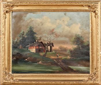OKÄND KONSTNÄR, olja på duk, 1800-tal.