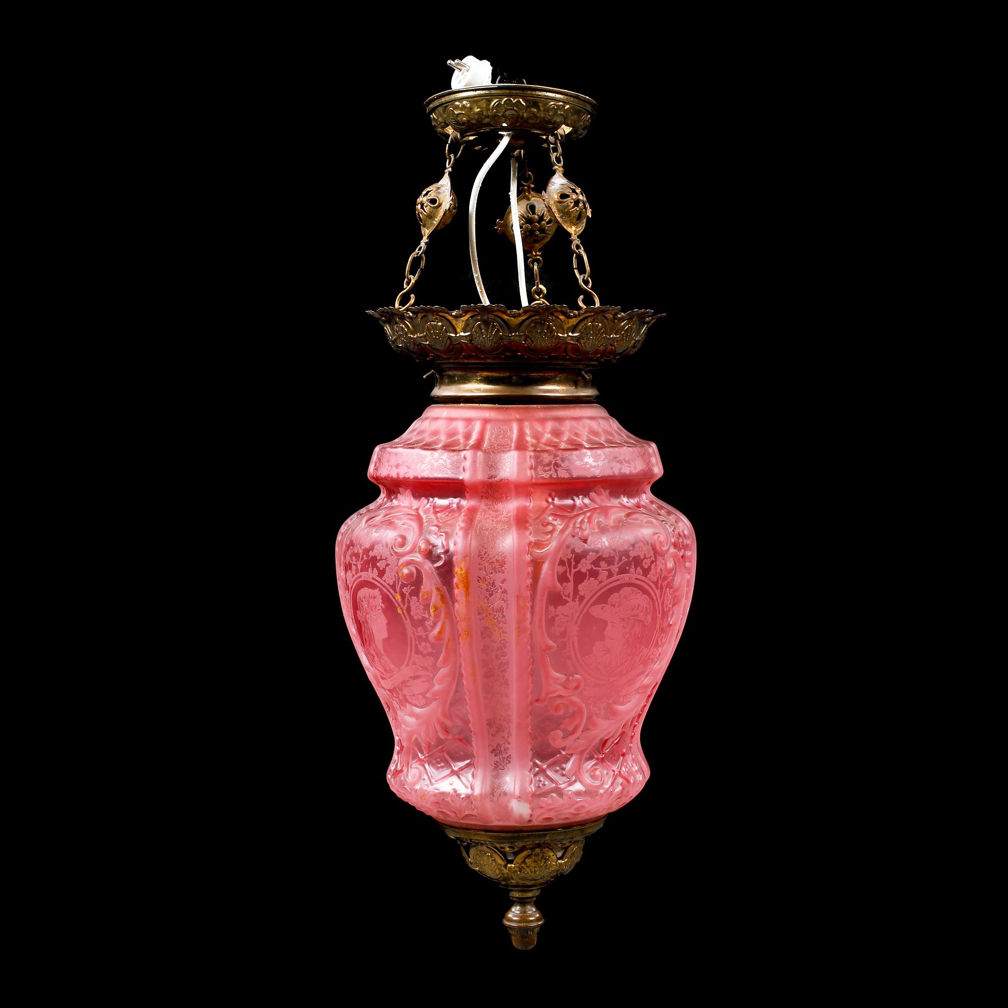 MÅNSKENSAMPEL, 1800-talets slut. Höjd ca 60 cm.