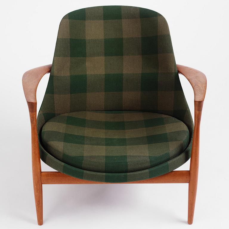 Ib Kofod Larsen, an "Elisabeth" teak armchair, model "U 65", master carpenter Christensen & Larsen, Denmark 1950s-60s.